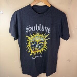 Sublime T Shirt Gray Sun Graphic Long Beach CA Band Tee Festival Concert Size SM